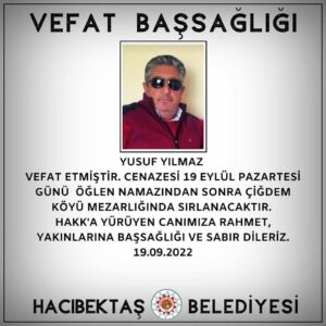 Yusuf Yilmaz Vefat Ve Ba Sa L Hac Bekta Belediyesi