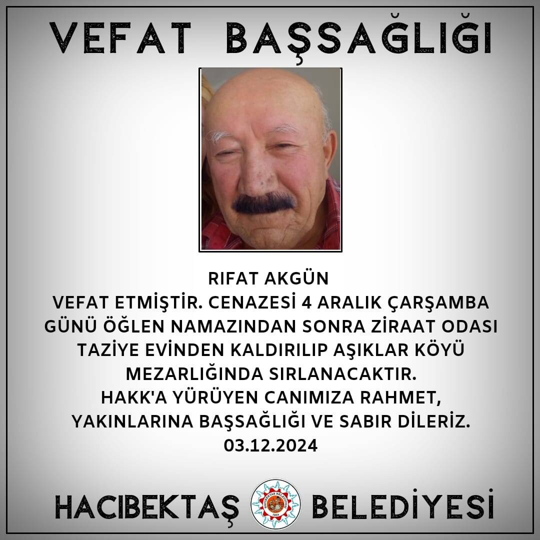 Rıfat AKGÜN Vefat ve Başsağlığı