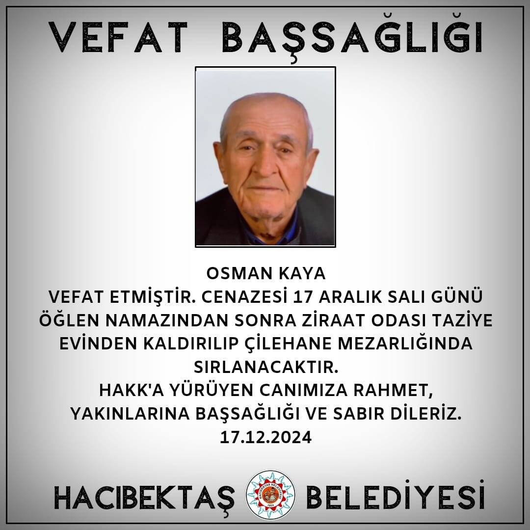 Osman KAYA Vefat ve Başsağlığı