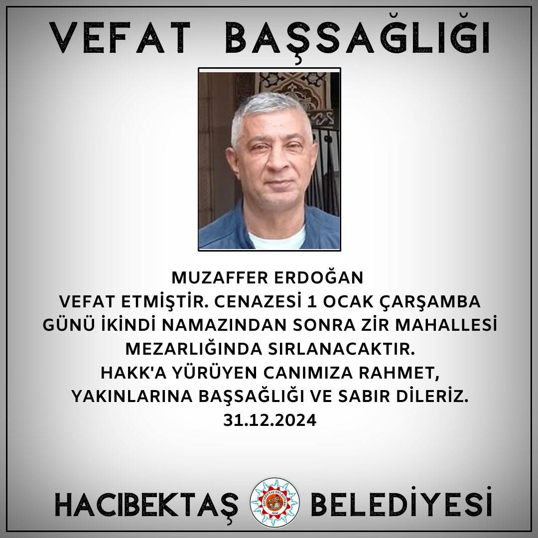 Muzaffer ERDOĞAN Vefat ve Başsağlığı