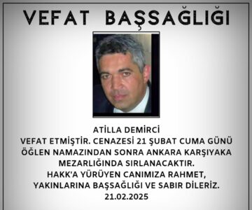 Atiila Demirci Vefat ve Başsağlığı