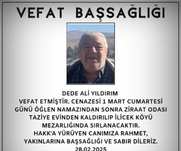 Dede Ali YILDIRIM Vefat ve Başsağlığı